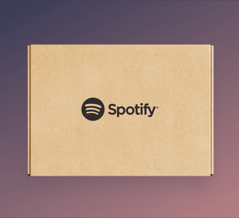 Photograph of a Spotify pack box