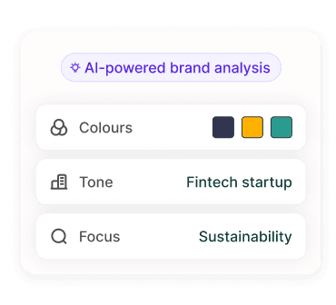 Screenshot of an AI-driven assessment of a company's brand colours, tone and focus