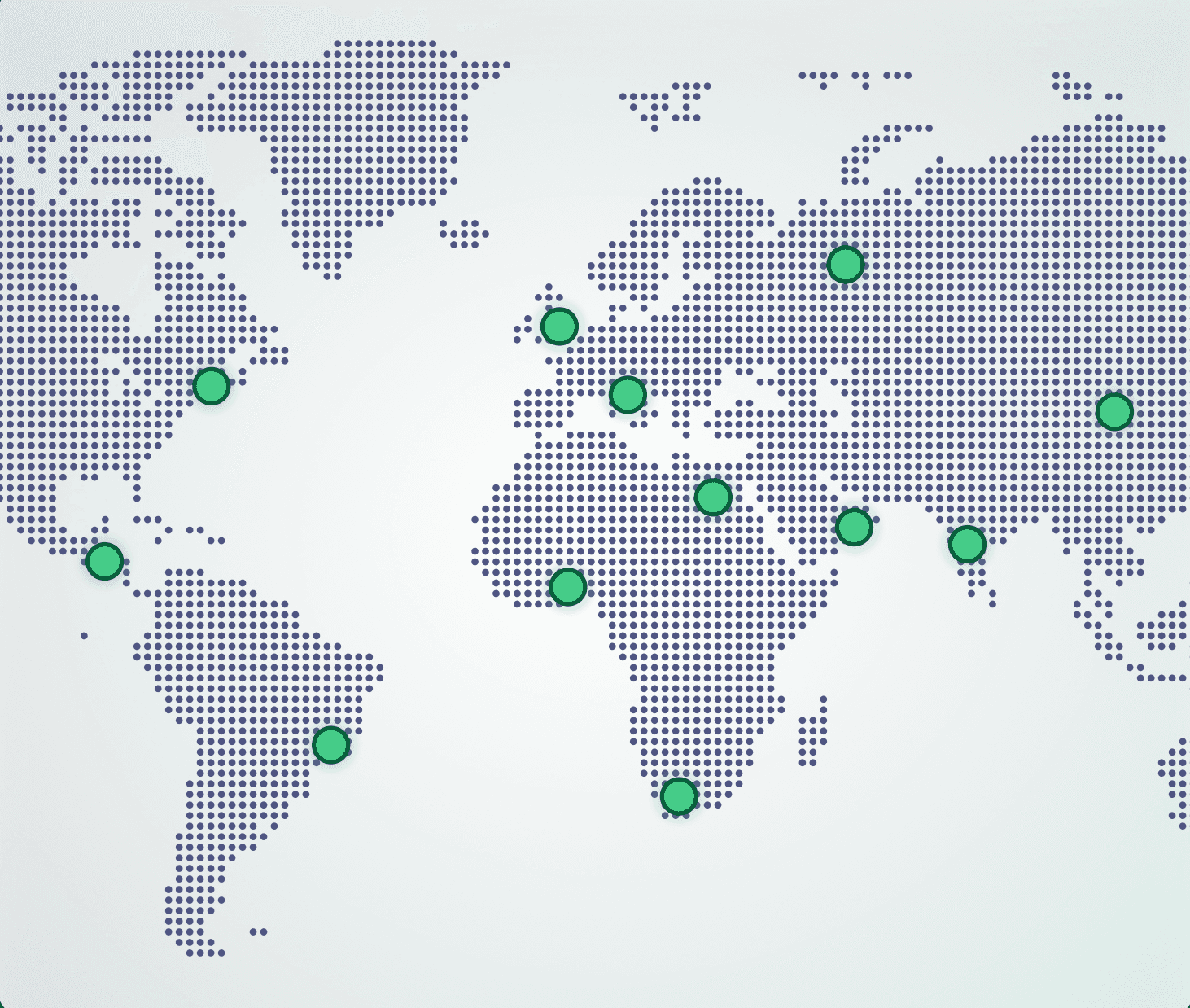 Photograph of a world map showing deliveries